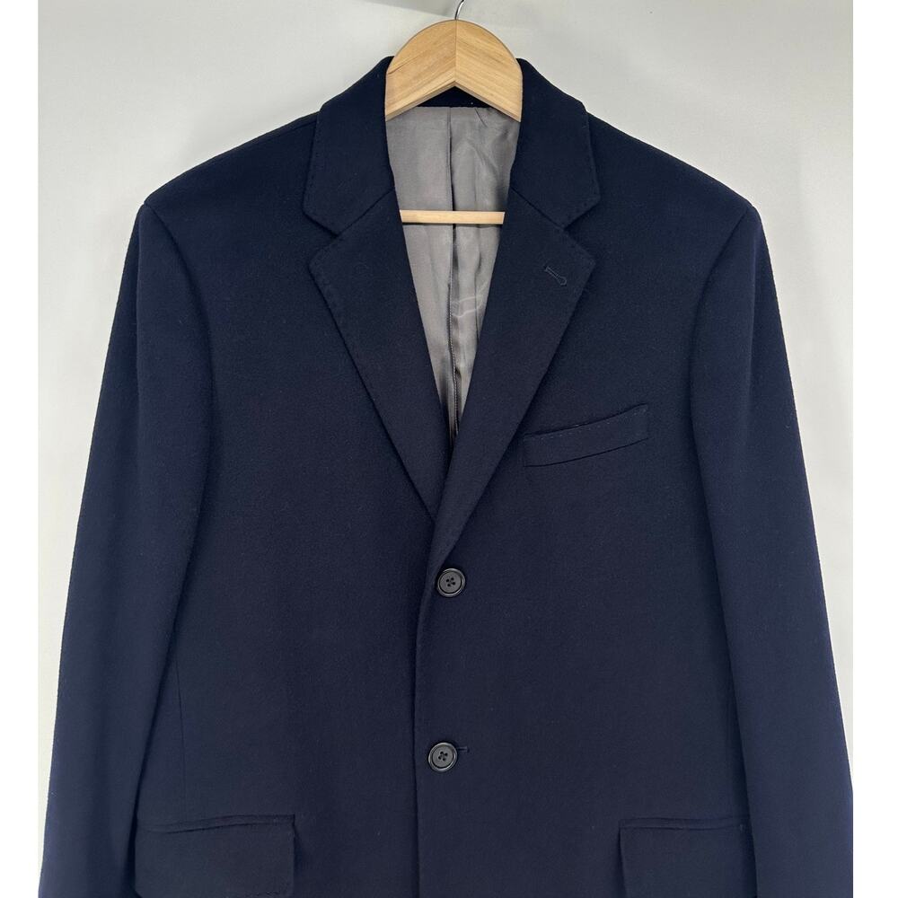 Saks Fifth Avenue Men’s Overcoat Loro Piana Wool Cashmere Coat 40L Navy Blue - Picture 4 of 14